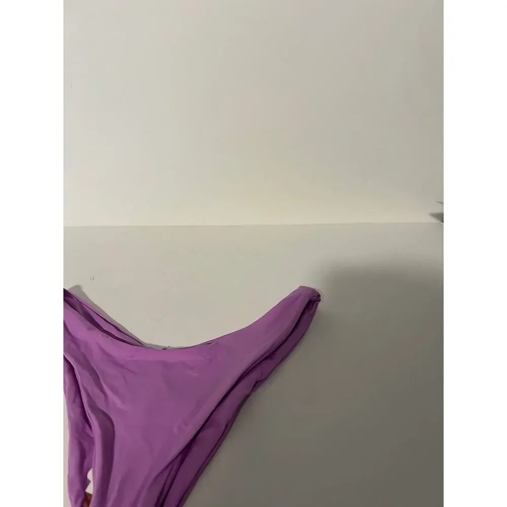 NWT L*Space Women's Cabana Bitsy Bikini Swim Bottom High Leg Jewel Purple Size S